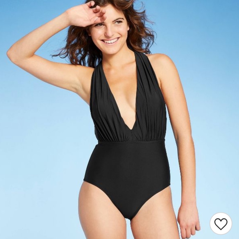 NWT plunge front maillot one piece swimsuit XS